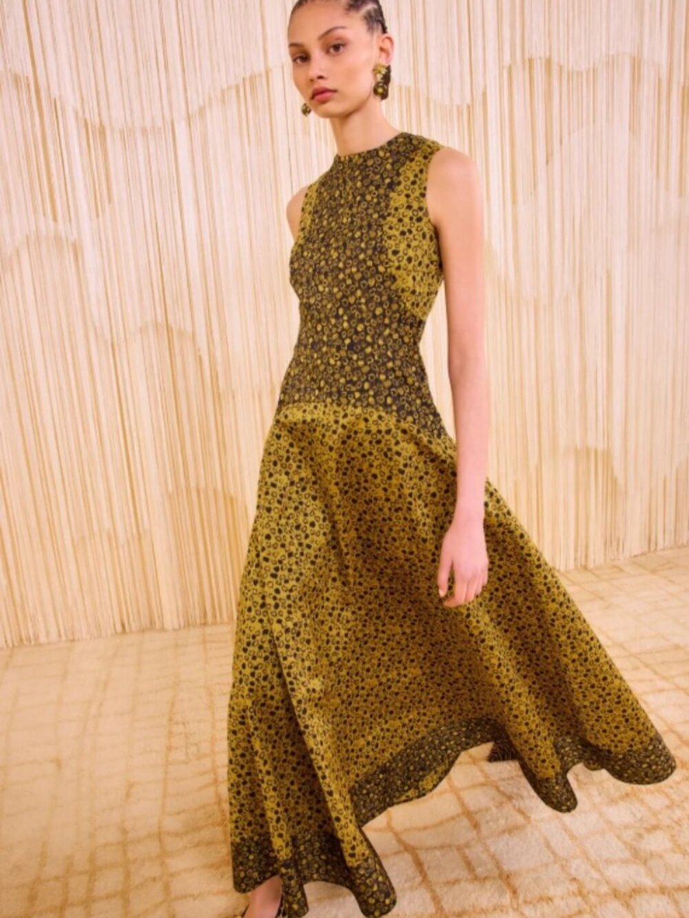 NWOT ULLA JOHNSON Isadora Drop Waist Maxi Dress in Lynx S $1,690 - Picture 2 of 8